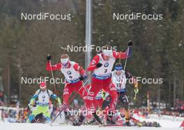 18.01.2015, Ruhpolding, Germany (GER): Emil Hegle Svendsen (NOR), Johannes Thingnes Boe (NOR) - IBU world cup biathlon, mass men, Ruhpolding (GER). www.nordicfocus.com. © Manzoni/NordicFocus. Every downloaded picture is fee-liable.