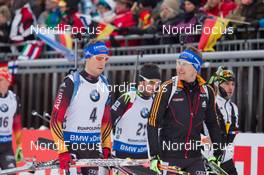 18.01.2015, Ruhpolding, Germany (GER): Simon Schempp (GER), Andreas Birnbacher  (GER) - IBU world cup biathlon, mass men, Ruhpolding (GER). www.nordicfocus.com. © Manzoni/NordicFocus. Every downloaded picture is fee-liable.
