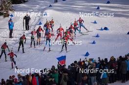 18.01.2015, Ruhpolding, Germany (GER): Veronika Vitkova (CZE), Valj Semerenko (UKR), Franziska Hildebrand (GER) - IBU world cup biathlon, mass women, Ruhpolding (GER). www.nordicfocus.com. © Manzoni/NordicFocus. Every downloaded picture is fee-liable.