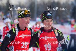 18.01.2015, Ruhpolding, Germany (GER): Marie Dorin (FRA), Marine Bolliet (FRA) - IBU world cup biathlon, mass women, Ruhpolding (GER). www.nordicfocus.com. © Manzoni/NordicFocus. Every downloaded picture is fee-liable.