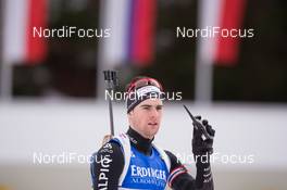 15.01.2015, Ruhpolding, Germany (GER): Mario Dolder (SUI) - IBU world cup biathlon, relay men, Ruhpolding (GER). www.nordicfocus.com. © Manzoni/NordicFocus. Every downloaded picture is fee-liable.