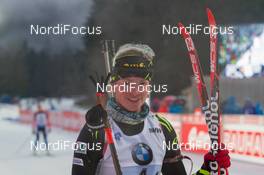 14.01.2015, Ruhpolding, Germany (GER): Marie Dorin (FRA) - IBU world cup biathlon, relay women, Ruhpolding (GER). www.nordicfocus.com. © Manzoni/NordicFocus. Every downloaded picture is fee-liable.