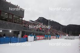 16.01.2015, Ruhpolding, Germany (GER): Event Feature: The finish area in Ruhpolding - IBU world cup biathlon, sprint women, Ruhpolding (GER). www.nordicfocus.com. © Manzoni/NordicFocus. Every downloaded picture is fee-liable.