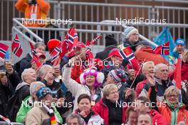 16.01.2015, Ruhpolding, Germany (GER): Event Feature: Norwegian Fans celebrate - IBU world cup biathlon, sprint women, Ruhpolding (GER). www.nordicfocus.com. © Manzoni/NordicFocus. Every downloaded picture is fee-liable.