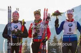 24.01.2015, Antholz, Italy (ITA): Franziska Hildebrand (GER), Marie Dorin (FRA), Susan Dunklee (USA) - IBU world cup biathlon, pursuit women, Antholz (ITA). www.nordicfocus.com. © Manzoni/NordicFocus. Every downloaded picture is fee-liable.
