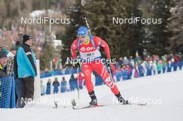 25.01.2015, Antholz, Italy (ITA): Lukas Hofer (ITA) - IBU world cup biathlon, relay men, Antholz (ITA). www.nordicfocus.com. © Manzoni/NordicFocus. Every downloaded picture is fee-liable.