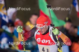 25.01.2015, Antholz, Italy (ITA): Arnd Peiffer (GER) - IBU world cup biathlon, relay men, Antholz (ITA). www.nordicfocus.com. © Manzoni/NordicFocus. Every downloaded picture is fee-liable.