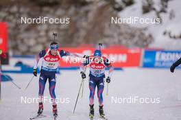 25.01.2015, Antholz, Italy (ITA): Tim Burke (USA), Leif Nordgren (USA) - IBU world cup biathlon, relay men, Antholz (ITA). www.nordicfocus.com. © Manzoni/NordicFocus. Every downloaded picture is fee-liable.