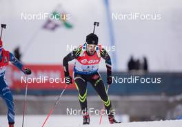 25.01.2015, Antholz, Italy (ITA): Jean Guillaume Beatrix (FRA) - IBU world cup biathlon, relay men, Antholz (ITA). www.nordicfocus.com. © Manzoni/NordicFocus. Every downloaded picture is fee-liable.