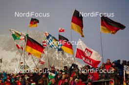 25.01.2015, Antholz, Italy (ITA): Event Feature: German flags over the Antholz Biathlon Stadium - IBU world cup biathlon, relay women, Antholz (ITA). www.nordicfocus.com. © Manzoni/NordicFocus. Every downloaded picture is fee-liable.