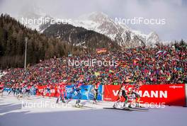 25.01.2015, Antholz, Italy (ITA): Franziska Hildebrand (GER) Leads the field after the start - IBU world cup biathlon, relay women, Antholz (ITA). www.nordicfocus.com. © Manzoni/NordicFocus. Every downloaded picture is fee-liable.