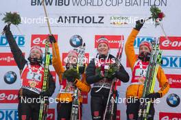 25.01.2015, Antholz, Italy (ITA): Laura Dahlmeier (GER), Franziska Hildebrand (GER), Luise Kummer (GER), Franziska Preuss (GER) - IBU world cup biathlon, relay women, Antholz (ITA). www.nordicfocus.com. © Manzoni/NordicFocus. Every downloaded picture is fee-liable.