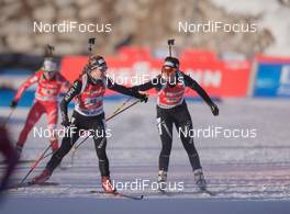 25.01.2015, Antholz, Italy (ITA): Flurina Volken (SUI), Lena Haecki (SUI) - IBU world cup biathlon, relay women, Antholz (ITA). www.nordicfocus.com. © Manzoni/NordicFocus. Every downloaded picture is fee-liable.
