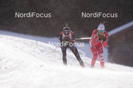 25.01.2015, Antholz, Italy (ITA): Aita Gasparin (SUI), Nicole Gontier (ITA) - IBU world cup biathlon, relay women, Antholz (ITA). www.nordicfocus.com. © Manzoni/NordicFocus. Every downloaded picture is fee-liable.