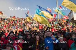 25.01.2015, Antholz, Italy (ITA): Event Feature: Ukrainian Fans celebrate - IBU world cup biathlon, relay women, Antholz (ITA). www.nordicfocus.com. © Manzoni/NordicFocus. Every downloaded picture is fee-liable.