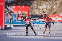 25.01.2015, Antholz, Italy (ITA): Laura Dahlmeier (GER), Luise Kummer (GER) - IBU world cup biathlon, relay women, Antholz (ITA). www.nordicfocus.com. © Manzoni/NordicFocus. Every downloaded picture is fee-liable.