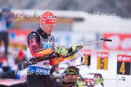 22.01.2015, Antholz, Italy (ITA): Daniel Boehm (GER) - IBU world cup biathlon, sprint men, Antholz (ITA). www.nordicfocus.com. © Manzoni/NordicFocus. Every downloaded picture is fee-liable.