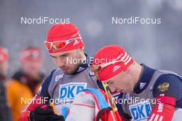 22.01.2015, Antholz, Italy (ITA): Anton Shipulin (RUS), Dmitry Malyshko (RUS) - IBU world cup biathlon, sprint men, Antholz (ITA). www.nordicfocus.com. © Manzoni/NordicFocus. Every downloaded picture is fee-liable.
