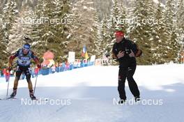 22.01.2015, Antholz, Italy (ITA): Andi Stitzl (GER) coach Team Germany, Simon Schempp (GER) - IBU world cup biathlon, sprint men, Antholz (ITA). www.nordicfocus.com. © Manzoni/NordicFocus. Every downloaded picture is fee-liable.