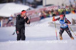 23.01.2015, Antholz, Italy (ITA): Tobias Reiter (GER), coach team Germany, Franziska Hildebrand (GER) - IBU world cup biathlon, sprint women, Antholz (ITA). www.nordicfocus.com. © Manzoni/NordicFocus. Every downloaded picture is fee-liable.