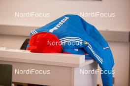 21.01.2015, Antholz, Italy (ITA): Event Feature: Russian TV-Commentator at work - IBU world cup biathlon, training, Antholz (ITA). www.nordicfocus.com. © Manzoni/NordicFocus. Every downloaded picture is fee-liable.