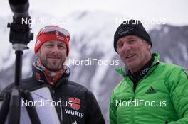 21.01.2015, Antholz, Italy (ITA): Mark Kirchner (GER) coach Team Germany, Norbert Baier (GER) - IBU world cup biathlon, training, Antholz (ITA). www.nordicfocus.com. © Manzoni/NordicFocus. Every downloaded picture is fee-liable.