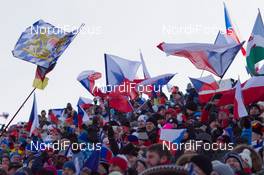 06.02.2015, Nove Mesto, Czech Republic (CZE): Event Feature: Fans with flags - IBU world cup biathlon, single mixed relay, Nove Mesto (CZE). www.nordicfocus.com. © Manzoni/NordicFocus. Every downloaded picture is fee-liable.
