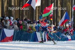 07.02.2015, Nove Mesto, Czech Republic (CZE): Fredrik Lindstroem (SWE) - IBU world cup biathlon, sprint men, Nove Mesto (CZE). www.nordicfocus.com. © Manzoni/NordicFocus. Every downloaded picture is fee-liable.