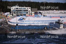 05.02.2015, Nove Mesto, Czech Republic (CZE): Event Feature: Overview over the mixed zone and the stadium - IBU world cup biathlon, training, Nove Mesto (CZE). www.nordicfocus.com. © Manzoni/NordicFocus. Every downloaded picture is fee-liable.