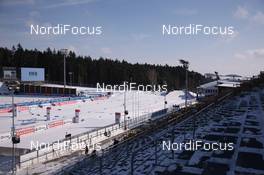 05.02.2015, Nove Mesto, Czech Republic (CZE): Event Feature: Overview over the grand stand and the finish line - IBU world cup biathlon, training, Nove Mesto (CZE). www.nordicfocus.com. © Manzoni/NordicFocus. Every downloaded picture is fee-liable.