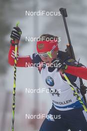 12.02.2015, Oslo, Norway (NOR): Ekaterina Yurlova (RUS) - IBU world cup biathlon Holmenkollen, individual women, Oslo (NOR). www.nordicfocus.com. © Manzoni/NordicFocus. Every downloaded picture is fee-liable.