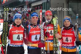 15.02.2015, Oslo, Norway (NOR): Andreas Birnbacher  (GER), Simon Schempp (GER), Arnd Peiffer (GER), Eric Lesser (GER) - IBU world cup biathlon Holmenkollen, relay men, Oslo (NOR). www.nordicfocus.com. © Manzoni/NordicFocus. Every downloaded picture is fee-liable.