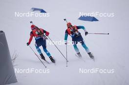 15.02.2015, Oslo, Norway (NOR): Maxim Tsvetkov (RUS), Oleksander Zhyrnyi (UKR) - IBU world cup biathlon Holmenkollen, relay men, Oslo (NOR). www.nordicfocus.com. © Manzoni/NordicFocus. Every downloaded picture is fee-liable.