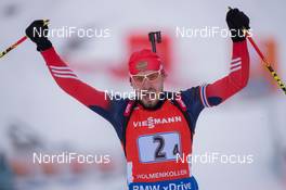 15.02.2015, Oslo, Norway (NOR): Anton Shipulin (RUS) - IBU world cup biathlon Holmenkollen, relay men, Oslo (NOR). www.nordicfocus.com. © Manzoni/NordicFocus. Every downloaded picture is fee-liable.