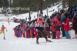 15.02.2015, Oslo, Norway (NOR): Mario Dolder (SUI) - IBU world cup biathlon Holmenkollen, relay men, Oslo (NOR). www.nordicfocus.com. © Manzoni/NordicFocus. Every downloaded picture is fee-liable.
