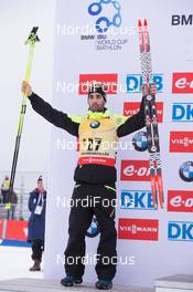 14.02.2015, Oslo, Norway (NOR): Martin Fourcade (FRA) - IBU world cup biathlon Holmenkollen, sprint men, Oslo (NOR). www.nordicfocus.com. © Manzoni/NordicFocus. Every downloaded picture is fee-liable.