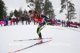 14.02.2015, Oslo, Norway (NOR): Coline Varcin (FRA) - IBU world cup biathlon Holmenkollen, sprint women, Oslo (NOR). www.nordicfocus.com. © Manzoni/NordicFocus. Every downloaded picture is fee-liable.
