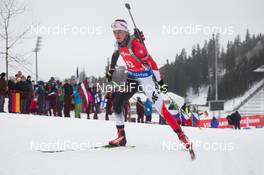 14.02.2015, Oslo, Norway (NOR): Monika Hojnisz (POL) - IBU world cup biathlon Holmenkollen, sprint women, Oslo (NOR). www.nordicfocus.com. © Manzoni/NordicFocus. Every downloaded picture is fee-liable.