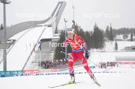 14.02.2015, Oslo, Norway (NOR): Tiril Eckhoff (NOR) - IBU world cup biathlon Holmenkollen, sprint women, Oslo (NOR). www.nordicfocus.com. © Manzoni/NordicFocus. Every downloaded picture is fee-liable.