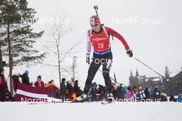14.02.2015, Oslo, Norway (NOR): Audrey Vaillancourt (CAN) - IBU world cup biathlon Holmenkollen, sprint women, Oslo (NOR). www.nordicfocus.com. © Manzoni/NordicFocus. Every downloaded picture is fee-liable.