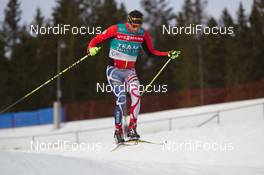 11.02.2015, Oslo, Norway (NOR): Event Feature: French technician jumps over the final hill - IBU world cup biathlon Holmenkollen, training, Oslo (NOR). www.nordicfocus.com. © Manzoni/NordicFocus. Every downloaded picture is fee-liable.