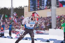 22.03.2015, Khanty-Mansiysk, Russia (RUS): Nathan Smith (CAN) - IBU world cup biathlon, mass men, Khanty-Mansiysk (RUS). www.nordicfocus.com. © Manzoni/NordicFocus. Every downloaded picture is fee-liable.