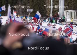 22.03.2015, Khanty-Mansiysk, Russia (RUS): Anton Shipulin (RUS) leads the field after the start - IBU world cup biathlon, mass men, Khanty-Mansiysk (RUS). www.nordicfocus.com. © Manzoni/NordicFocus. Every downloaded picture is fee-liable.