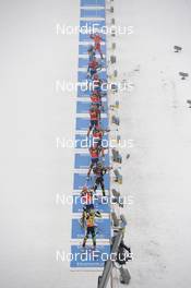 22.03.2015, Khanty-Mansiysk, Russia (RUS):  Darya Domracheva (BLR), Valj Semerenko (UKR), Marie Dorin (FRA) - IBU world cup biathlon, mass women, Khanty-Mansiysk (RUS). www.nordicfocus.com. © Tumashov/NordicFocus. Every downloaded picture is fee-liable.