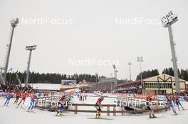 22.03.2015, Khanty-Mansiysk, Russia (RUS):  Event Feature: The field in the Omega  - IBU world cup biathlon, mass women, Khanty-Mansiysk (RUS). www.nordicfocus.com. © Tumashov/NordicFocus. Every downloaded picture is fee-liable.