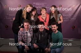 22.03.2015, Khanty-Mansiysk, Russia (RUS): Karin Oberhofer (ITA), Nicole Gontier (ITA), Dorothea Wierer (ITA), Lukas Hofer (ITA), Dominik Windisch (ITA), Thomas Bormolini (ITA), (l-r) - IBU world cup biathlon, IBU Award Night, Khanty-Mansiysk (RUS). www.nordicfocus.com. © Manzoni/NordicFocus. Every downloaded picture is fee-liable.