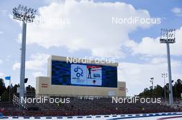 18.03.2015, Khanty-Mansiysk, Russia (RUS): Event Feature: The big screen in the stadium - IBU world cup biathlon, training, Khanty-Mansiysk (RUS). www.nordicfocus.com. © Manzoni/NordicFocus. Every downloaded picture is fee-liable.