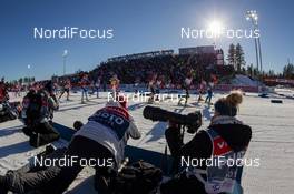 15.03.2015, Kontiolahti, Finland (FIN): Ekaterina Yurlova (RUS), Marie Dorin (FRA), Weronika Novakowska (POL), Laura Dahlmeier (GER), (l-r) - IBU world championships biathlon, mass women, Kontiolahti (FIN). www.nordicfocus.com. © NordicFocus. Every downloaded picture is fee-liable.