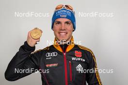 14.03.2015, Kontiolahti, Finland (FIN): Simon Schempp (GER) - IBU world championships biathlon, medals, Kontiolahti (FIN). www.nordicfocus.com. © NordicFocus. Every downloaded picture is fee-liable.