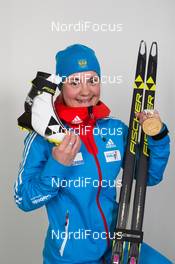 11.03.2015, Kontiolahti, Finland (FIN): Ekaterina Yurlova (RUS) - IBU world championships biathlon, medals, Kontiolahti (FIN). www.nordicfocus.com. © NordicFocus. Every downloaded picture is fee-liable.